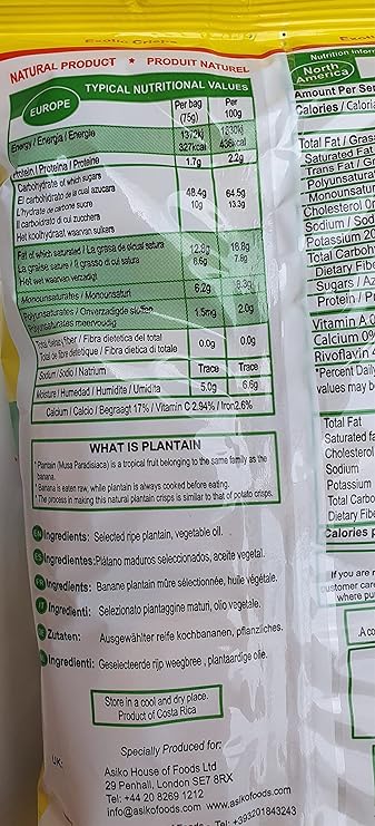 Asiko Exotic Crisps Ripe Plantain (Unsalted)