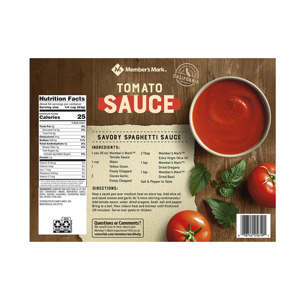Member's Mark Tomato Sauce (12 x 15 Oz)