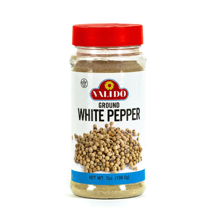 Valido Pure Ground White Pepper 100% Natural 7 Oz, 198g