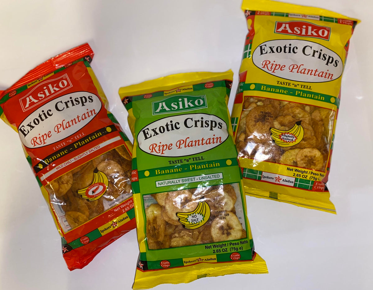 Asiko Exotic Crisps Ripe Plantain (Unsalted)