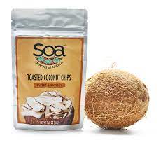 SOA Snacks Of Africa Toasted Coconut Chips Sweet & Savory 1.79 Oz, 50g