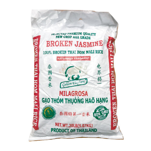 Gao Tham Thuong Bell & Flower Brand A1 Super Broken Rice Jasmine (25Ibs)