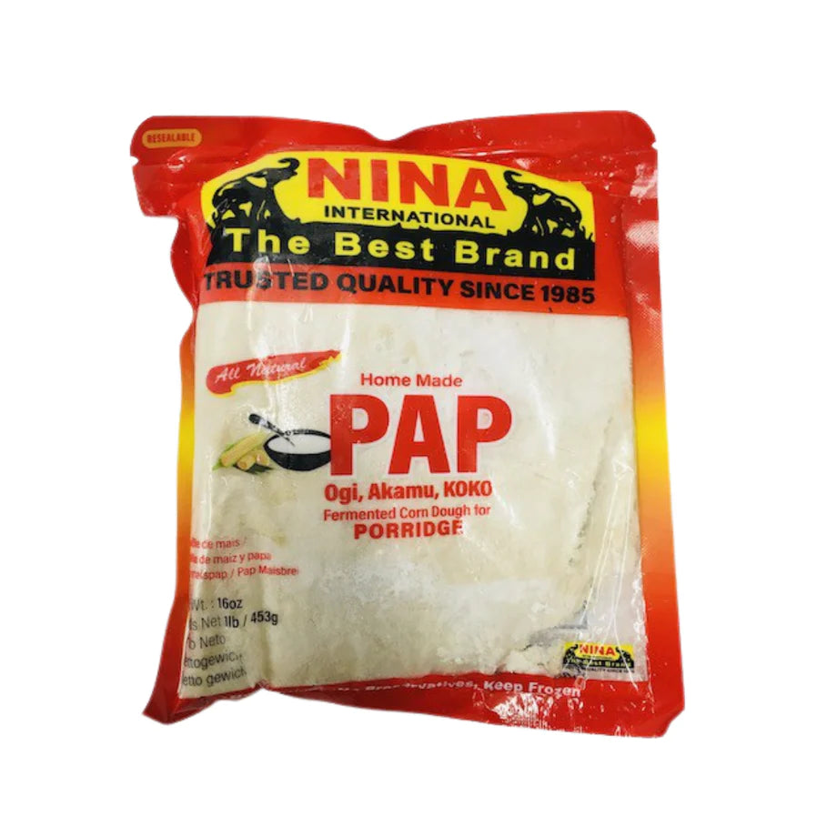 Nina Intl PAP ( Ogi , Akamu , Koko ) Fermented Corn Dough 16 Oz, 1 Lb, (453g)