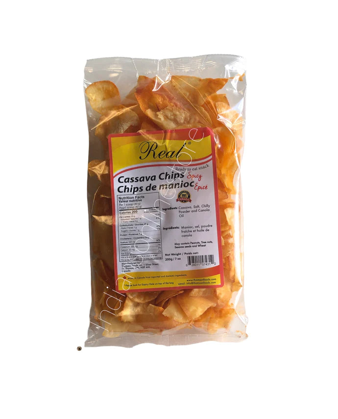 Real Cassava Chips Spicy 7 Oz, 200g