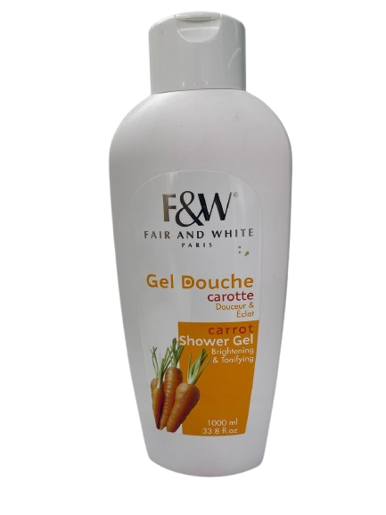 F& W Fair and White Paris Gel Douche Carrote Douceur & Eclat 1000ml (33.8 fl oz)
