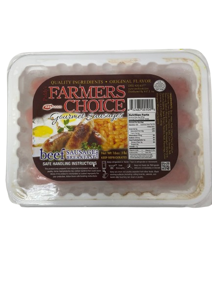 Farmers Chioce BEEF Sausage Breakfast LINKS  (1Lbs)