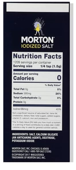 Morton Iodized Salt 4lbs (1.8kg)