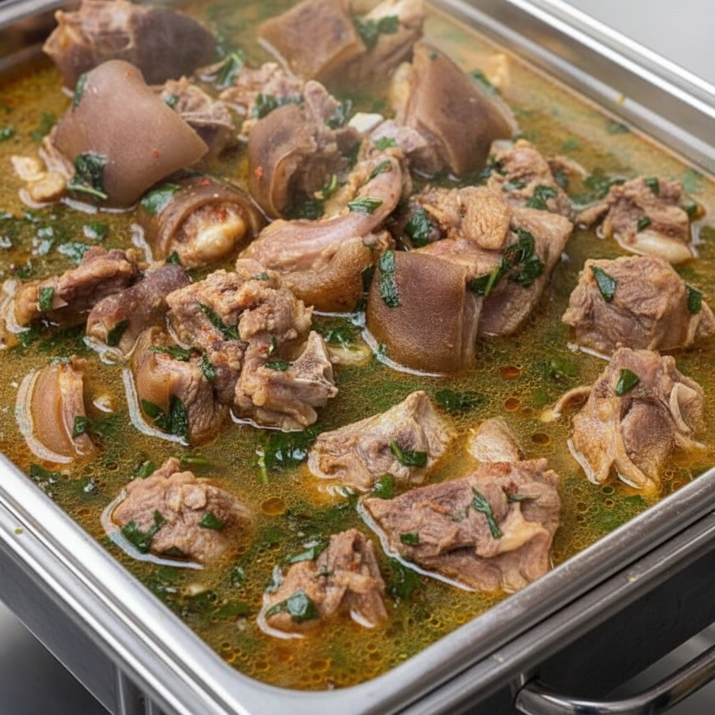 Goat Meat Pepper Soup - Catering Cooler
